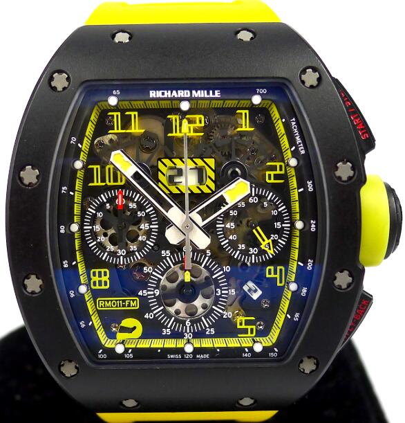 Richard Mille Replica Watch RM 011 Felipe Massa Carbon Yellow